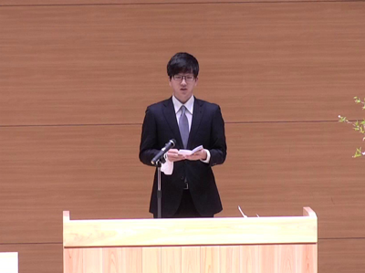 学友会会長より卒業へ送る言葉